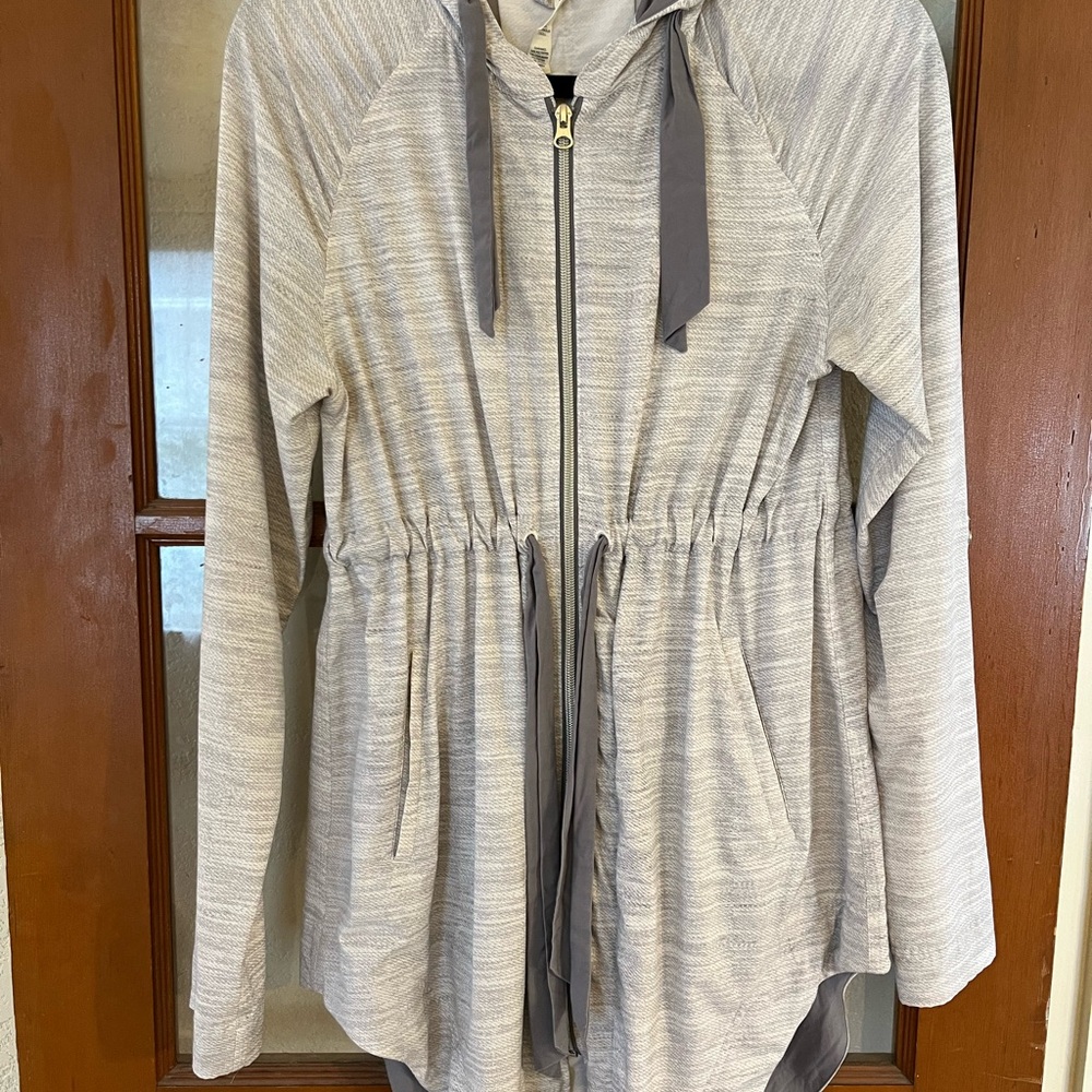 Gray Hooded Zip-Up Jacket